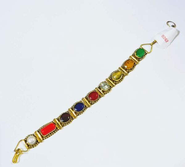Navratna Bracelet in gold wire - Rudra Centre