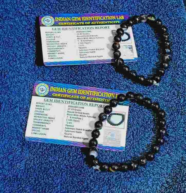 Black Sulemani Hakik / Banded Agate Onyx Bracelet Natural Crystal Healing  Bracelet Gemstone Jewellery Beaded Stone Bracelet for Men & Women - Etsy